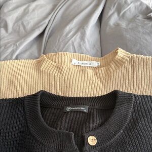Black and Tan Knit Sweaters Two sweaters